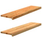 vidaXL Vensterbanken 2 st 100x25x2 cm massief eikenhout, Doe-het-zelf en Verbouw, Kozijnen en Schuifpuien, Verzenden, Nieuw