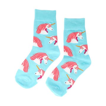 Sokken - Eenhoorn Print - Kids - Blauw Roze Wit - Katoen -, Nieuw