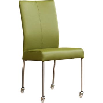 Leren eetkamerstoel Comfort met wieltjes, Huis en Inrichting, Ophalen of Verzenden, Nieuw, Leer, Modern