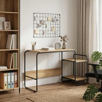 vidaXL Bureau met opbergruimte Artisanaal eiken 131.5 x 50 x, Verzenden, Nieuw