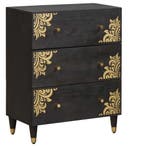 vidaXL Dressoir Zwart 60 x 33 x 75 cm Massief Mango Hout, Verzenden, Nieuw
