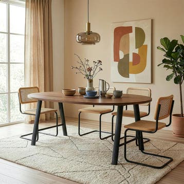 Tafelonderstel set Hullem A vorm 72x70 cm zwart [en.casa], Huis en Inrichting, Verzenden, Nieuw