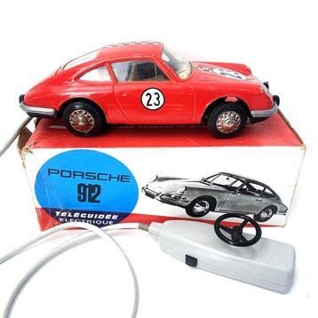 Joustra Teleguide – Porsche 912 - Blikken speelgoed -, Antiek en Kunst