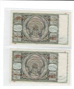 100 gulden 1942, opeenvolgende serienrs., Postzegels en Munten, Bankbiljetten | Nederland, Verzenden, 100 gulden, Setje