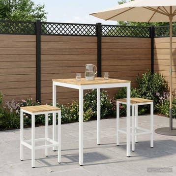 vidaXL Tuinbar Tafel Wit 80 x 80,5 x 105 cm Massief, Verzenden, Nieuw