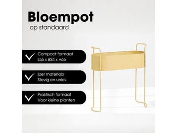 Mica Decorations Moritz Bloempot op Standaard - Plantenpot, Verzenden, Nieuw