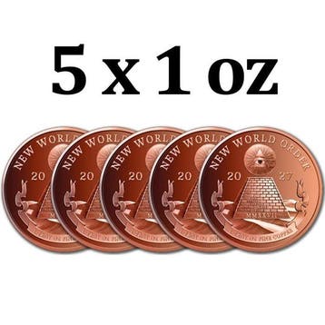 Verenigde Staten. 5 x 2027 1 oz New World Order Round (In