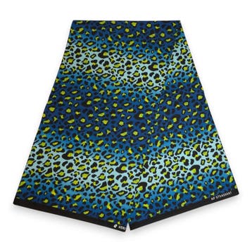 Afrikaanse wax print stof - Blauw Luipaard Spots - 100% kato, Ophalen of Verzenden, Nieuw