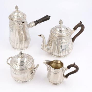 Fray-Harleux. Theepot, chocoladepot, suikerpot &