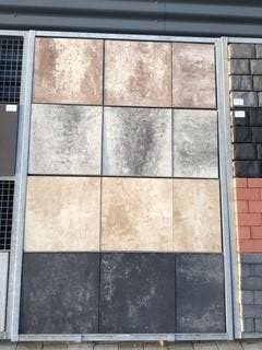 Tuintegel Black of Black/Grey 60x60x4cm € 19,95/m2, Nieuw, Beton, 10 m² of meer, Terrastegels