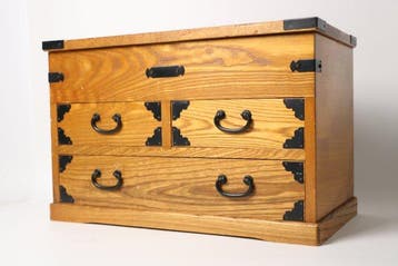 Japanse Showa-periode, kleine tansu-kist — esdoornhouten