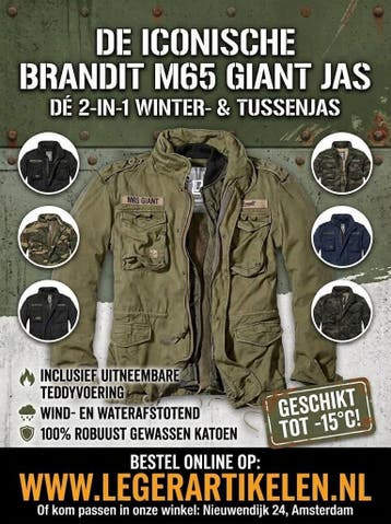 Bomberjacks, M65 Jacks, Softshell Jacks en nog veel meer!, Verzenden, Nieuw