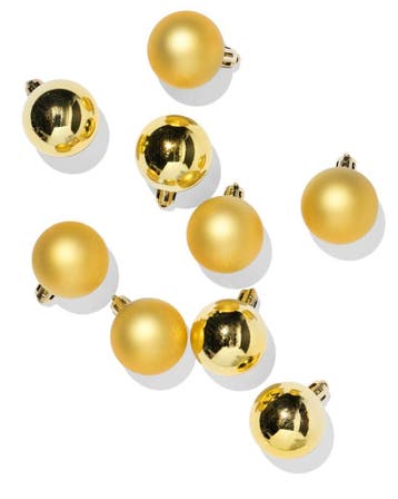 HEMA Kerstballen set 4.1cm plastic goud - 9 stuks, Diversen, Kerst, Verzenden, Nieuw