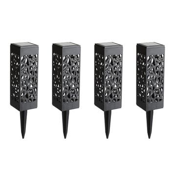 Solar buitenlamp Bogey - Set van 4 - Op zonne-energie, Zonne-energie, Kunststof, Verzenden, Minder dan 50 watt