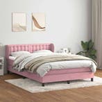 vidaXL Boxspring met matras fluweel roze 160x220 cm, Huis en Inrichting, Slaapkamer | Bedden, Verzenden, Nieuw, Stof