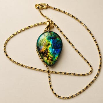 Verguld - Ketting met hanger - Natuurlijke Mystieke Maan