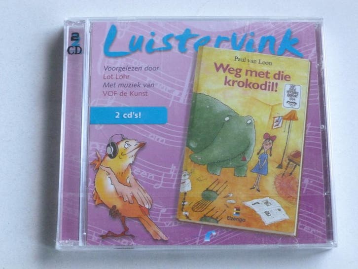Luistervink - Paul van Loon / Weg met die Krokodil! (2 CD) N, Cd's en Dvd's, Cd's | Kinderen en Jeugd, Zo goed als nieuw, Ophalen of Verzenden