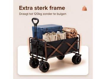 Lugia Bolderkar - Opvouwbaar - 100L Inhoud - All Terrain, Verzenden, Zo goed als nieuw