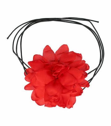 Haarband Bloem - Veter - Striklint - Rood, Nieuw