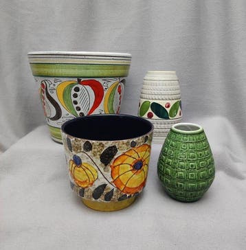 Blumentopf - Vaas (4) - Creamware, Klei, Terracotta -