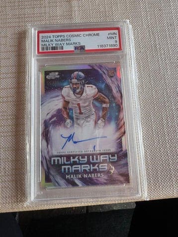 2024 Topps Topps Cosmic Chrome Malik Nabers Gesigneerde, Nieuw
