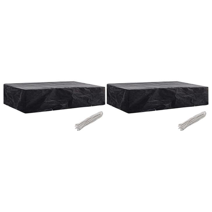 vidaXL Ligbeddenhoes 2 st 8 oogjes 218x77x55 cm, Tuin en Terras, Tuinmeubel-accessoires, Nieuw, Verzenden