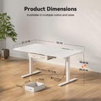 Zit sta bureau - Elektrisch - Verstelbaar - 140x80cm - Wit -, Verzenden, Zo goed als nieuw