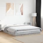 vidaXL Bedframe bewerkt hout betongrijs 150x200 cm, Verzenden, Overige maten, 200 cm, Grijs