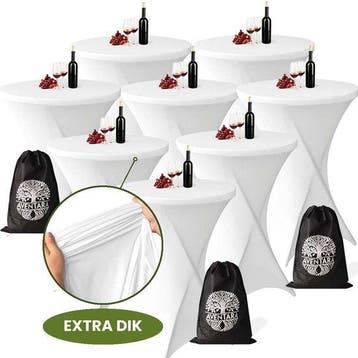 Statafelrok Wit x 8 – 80-85 x 110 cm met Opbergtas – Stataf, Verzenden, Nieuw