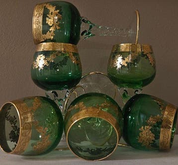 ISMIE showroom - Drinkservies (6) - exclusieve smaragdgroene