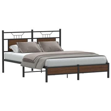 vidaXL Bedframe zonder matras bewerkt hout bruin eikenkleur, Bruin, Verzenden, Hout, Nieuw