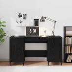 vidaXL Bureau met opslag Zwart Eiken 140 x 50 x 75 cm, Verzenden, Nieuw