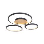 Moderne plafondlamp hout incl. LED 3-staps dimbaar 3-lichts, Huis en Inrichting, Lampen | Plafondlampen, Verzenden, Nieuw, Hout