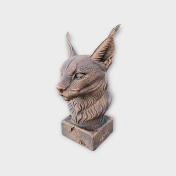 Bust of a Caracal cat statue - home decor cat lover gift him, Verzenden, Nieuw