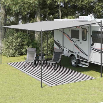 vidaXL Tenttapijt 250x500 cm antracietkleurig en wit, Verzenden, Nieuw