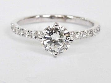 Verlovingsring - 14 karaat Witgoud - 0.86ct. tw. Diamant