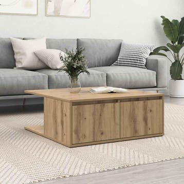 vidaXL Salontafel artisanaal eikenkleurig 80 x 80 x 31 cm, Verzenden, Nieuw, Overige houtsoorten, 50 tot 100 cm