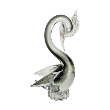 Sculptuur van zwaan - Murano glas - Groen/transparant - 22