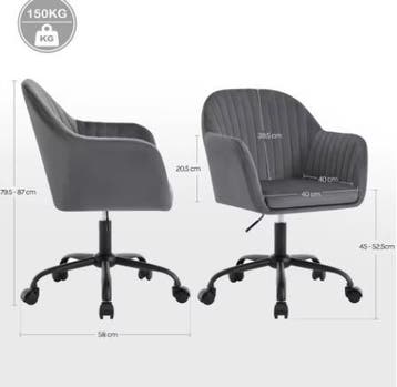Ergonomische fluwelen bureaustoel – in hoogte verstelbaar, Huis en Inrichting, Bureaustoelen, Verzenden, Nieuw
