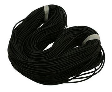 100 cm Massief rubber DQ koord 5 mm – zwart - zonder gat, Ophalen of Verzenden, Nieuw, Kraal