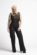 Retro top Dolly in black lace in Large., Kleding | Dames, Tops, Verzenden, Nieuw