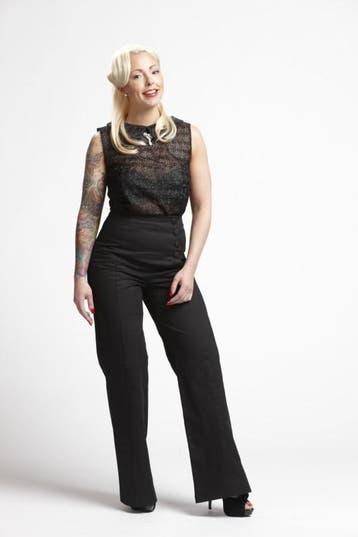 Retro top Dolly in black lace in Large., Kleding | Dames, Verzenden, Nieuw