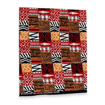 Fat Quarter Afrikaanse Wax Print Stof - Rood FTQ 8718 - Quil, Ophalen of Verzenden, Nieuw