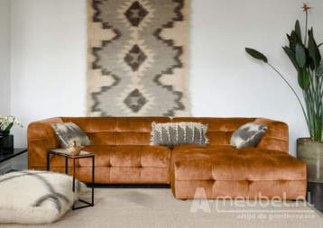 Loungebank Castricum - loungebanken - Oranje, Nieuw, 150 cm of meer, Stof, 250 tot 300 cm