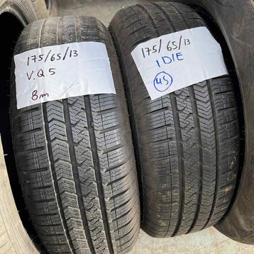 2 x Vredestein Quatrac 5 175-65-13 4 Seizoenbanden 8mm, Gebruikt, 13 inch, 175 mm, Ophalen of Verzenden