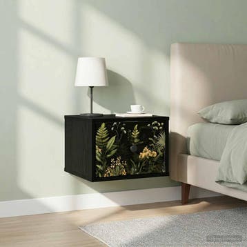 vidaXL Wandkastje RHENEN 2 st Zwart eiken 36 x 33 x 25 cm, Minder dan 45 cm, Verzenden, Nieuw, Minder dan 55 cm