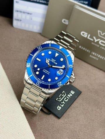 Glycine - Combat Date Blue - GL1062 - Heren - 2020+, Sieraden, Tassen en Uiterlijk, Horloges | Heren, Nieuw