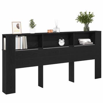 vidaXL Hoofdeinde kas Zwart Eiken Bewerkt hout, Verzenden, Nieuw, Zwart, Hout