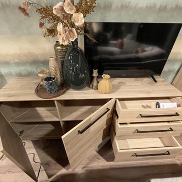 Dressoir Ricco - Naturel - 180 cm - Pronto Wonen, Ophalen of Verzenden, Nieuw, 150 tot 200 cm, Klassiek