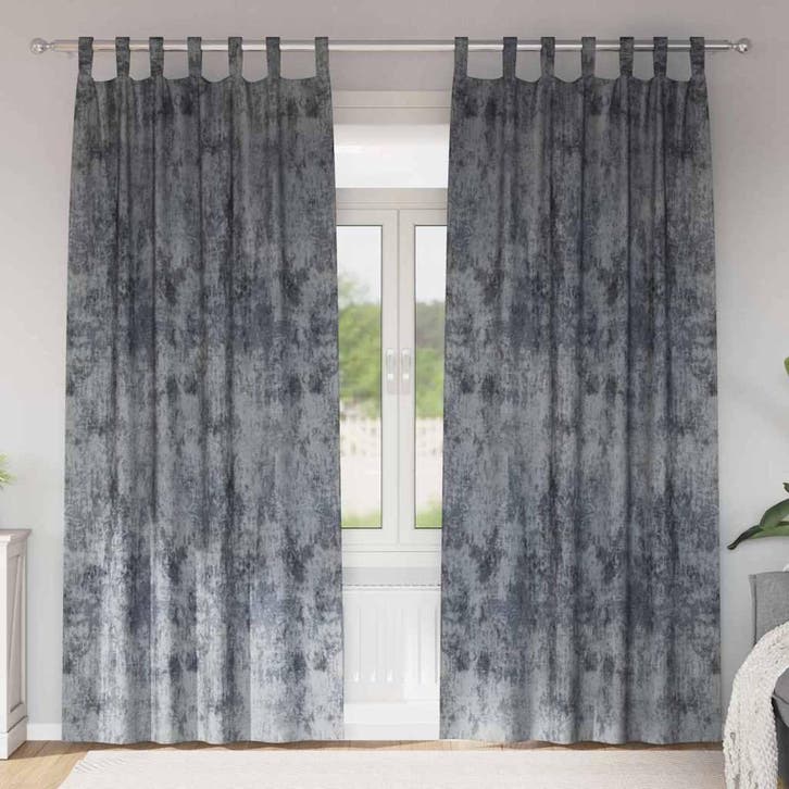 vidaXL Velvet Gordijnen 2 pcs Zilvergrijs 245 x 140 cm, Huis en Inrichting, Stoffering | Gordijnen en Lamellen, Grijs, Nieuw, Verzenden